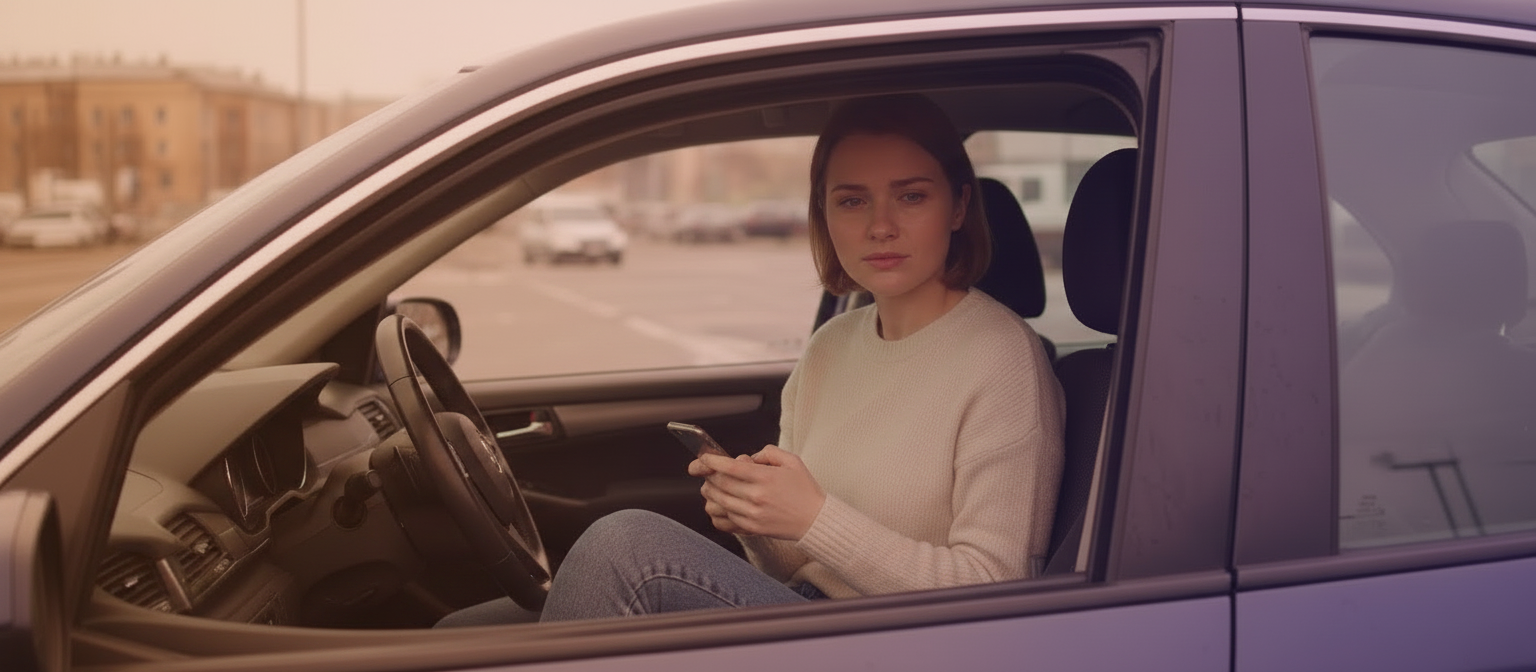Пассажир после ДТП в такси или Uber в США