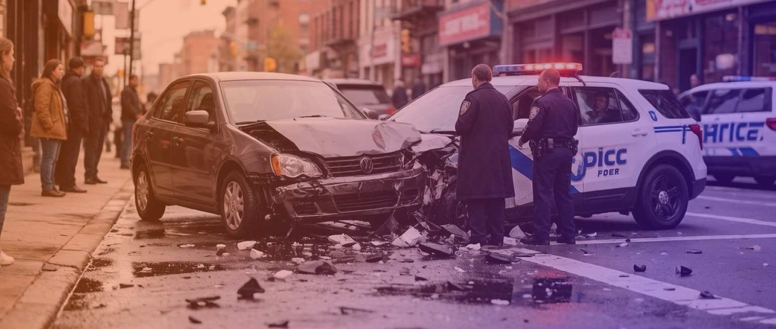 Поврежденный автомобиль после аварии