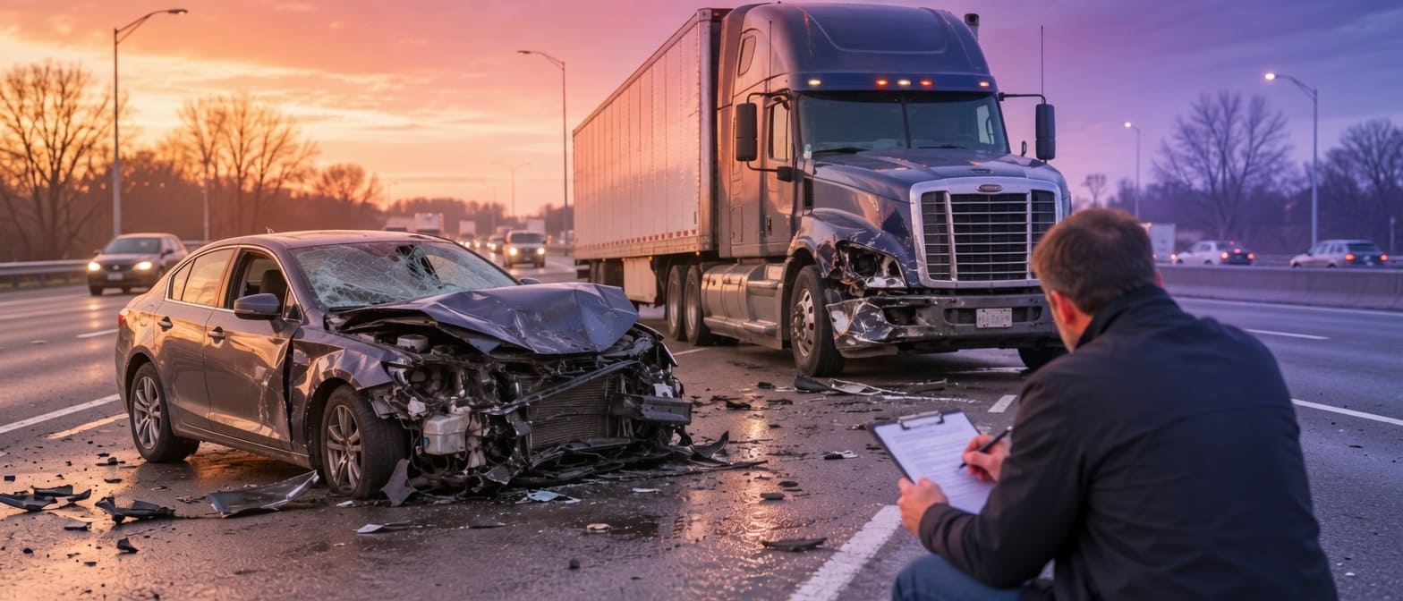 ДТП с грузовиком в США и доказательства для truck accident claim